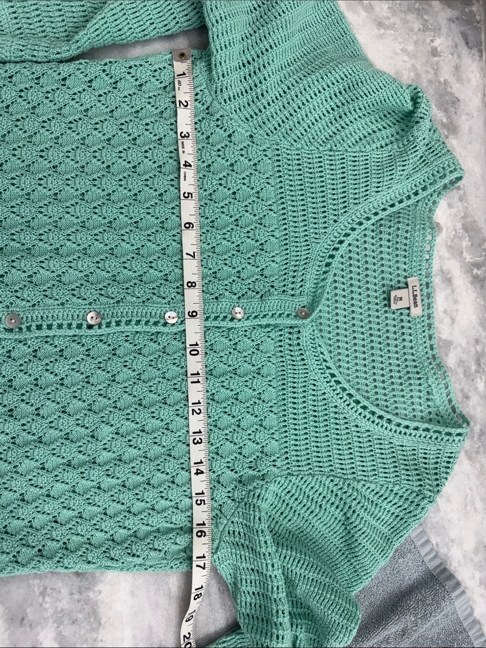 L.L.Bean Open Knit Button Front Cardigan - Picture 5 of 6